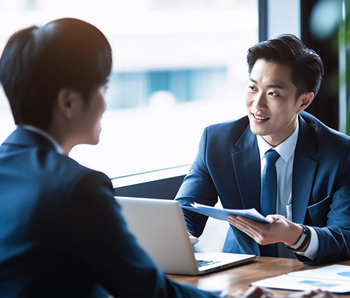 打ち合わせをしているビジネスマン達